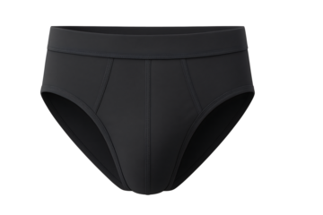 Black men's brief underwear isolated on transparent background