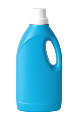 Blue laundry detergent bottle isolated on transparent background