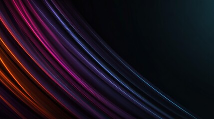 Fototapeta premium Dark abstract background with neon lines, glow.