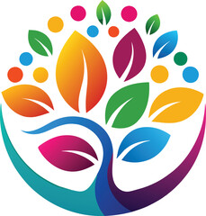 Obraz premium abstract colorful tree logo vector art