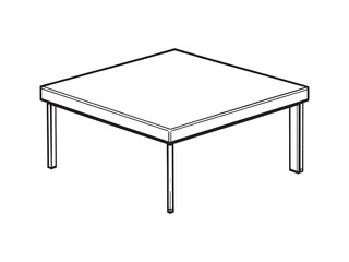 contemporary coffee table vector sketch line art
