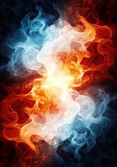 Fototapeta premium Abstract Colorful Smoke Pattern in Blue and Red Shades