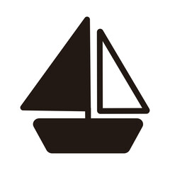 シンプルなヨットのアイコン（モノクロ）