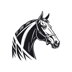 "Monochrome Horse Head Logo – Clean Vector Animal Silhouette for Branding and Design"