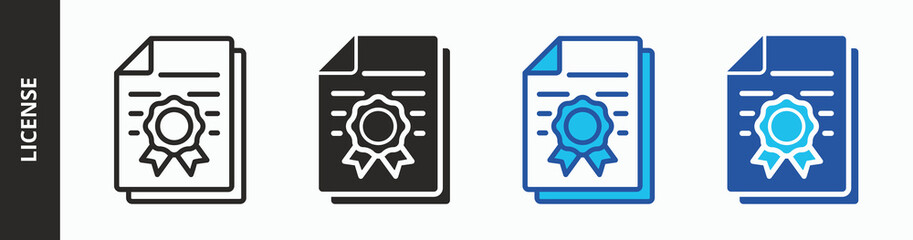 License icon illustration concept with mixed style