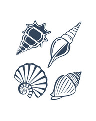 -sea-shell-icon-bundle---stylized-silhouette-shell .eps