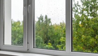 Rainy Day View Through Window