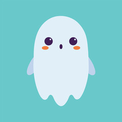 Sad Ghost Emoji, Cute Halloween Ghost Vector