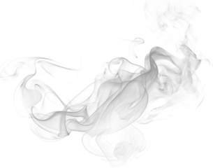 Abstract smoke art flowing gently on a white background with soft curves and swirling patterns