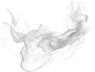 Abstract smoke art flowing gracefully on white background with smooth curves and light motion