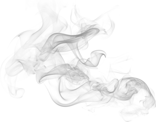 Smoke art flowing on white background with smooth curves and soft gray patterns