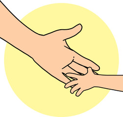 Reaching Out Love and Care Between Generations. Ideal for themes like parenting, family care, emotional support, child safety, and human connection. Symbolizing love, protection, guidance, and trust.