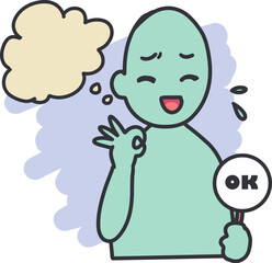 Polite Performance Reluctant Expression Smile Art.Ideal for discussions on workplace dynamics, emotional intelligence training, or psychological studies
