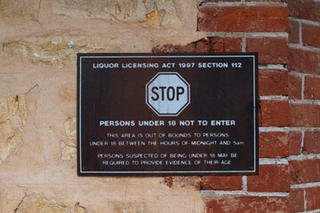 liquor license sign
