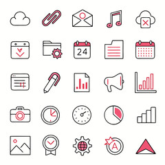 Collection of modern flat design icons for web and mobile applications