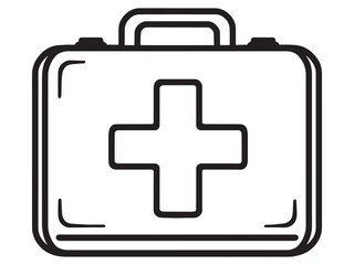 Obraz premium Hand drawn line art first aid kit image