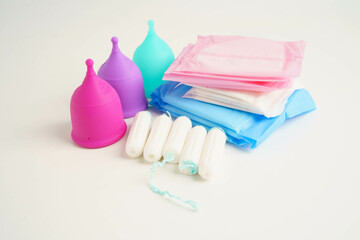 Sanitary hygiene set for women menstrual period cycle protection.