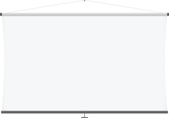 Obraz premium Curved Hanging Projection Screen Vector for Presentations, Business Visuals, or Educational Infographics – Flat Editable Design with Clean Layout