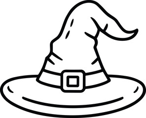 Witch Hat Line Ar - Halloween Costume Vector Illustration