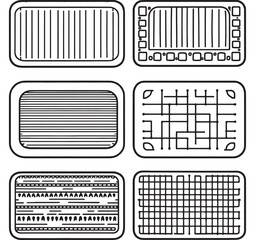 Hand drawn vector sketch of a soft bath rug design