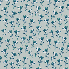 Fototapeta premium Floral art seamless vector pattern