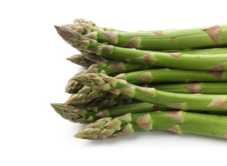 Fresh raw asparagus spears isolated on white