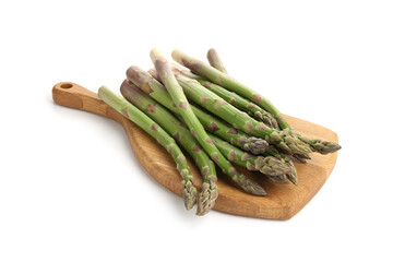 Fresh raw asparagus spears isolated on white