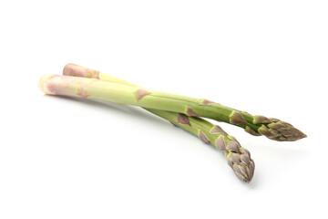 Fresh raw asparagus spears isolated on white