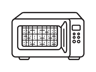 Home Baking Oven Simple Line Drawing
