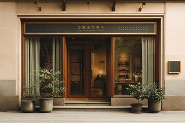 Vintage wooden shop facade