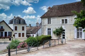 Pouilly-sur-Loire in France, village in the south, ancient houses in the center
