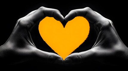 Close-Up of Hands Holding a Yellow Heart – Symbol of Love, Care and Suicide Prevention Awareness (Yellow September)

