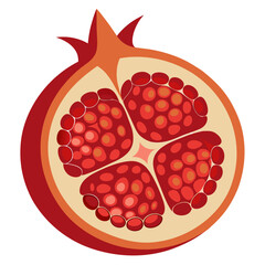 Pomegranate full
 white background
