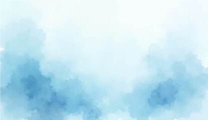 Soft blue watercolor sky with light clouds and airy abstract texture