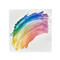 Colorful Watercolor Rainbow Brush Stroke on White Background for Artistic and Creative Designs transparent background