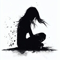 Illustrate a character in a moment of despair with heavy black shading
