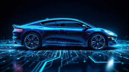 Futuristic Electric Car with Advanced Technology