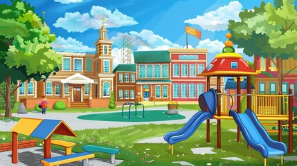 Fototapeta premium Vibrant Back to School Backdrop with Scattered Books, Pencils and Backpack on Wooden Surface, Colorful Education Theme for Event Banners or Classroom Display, Empty Text Space