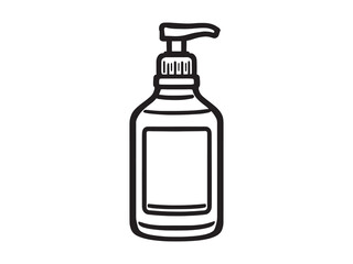 Minimalist dish soap container outline drawing