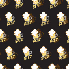 Night Pub Crawl Joyful Beer Glasses Fun Pattern. Perfect for themed restaurant decor, party supplies, or any project catering to beer enthusiasts, this pattern brings a festive vibe