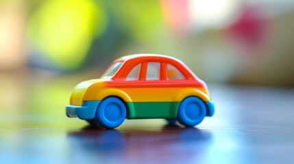 Colorful toy car for kids bright plastic vehicle miniature automobile plaything children's gift idea fun toy car