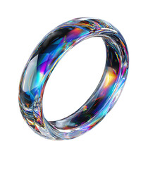 3D icon of a glass ring on a transparent background, in the glassmorphism style, with a glass effect, holographic colors.