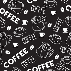 Coffeehouse Chic Coffee Drink Art Pattern. Perfect for decorating a coffee shop, creating unique cafe uniforms, or crafting coffee-themed accessories.