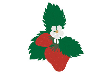 Strawberry fruit design vector illustration. Strawberry Icon. strawberry with leaf.
