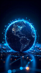 Global network technology digital world earth connection communication
