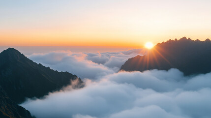 Breathtaking Views of Majestic Mountain Peaks Rising Above the Clouds Capturing the Awe Inspiring Beauty of Nature and the Serenity of High Altitude Landscapes