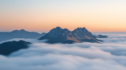 Breathtaking Views of Majestic Mountain Peaks Rising Above a Sea of Clouds Inviting Adventure Seekers and Nature Lovers to Explore the Beauty of High Altitudes and Scenic Landscapes