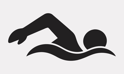 Swimmer Silhouette Icon, Sport & Activity, vector illustration