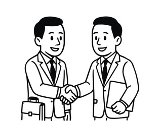 Handshake Between Two Businessmen Illustration