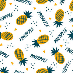 Tropical Vibes Pineapple Fruit Party Pattern can be use for background and apparel design